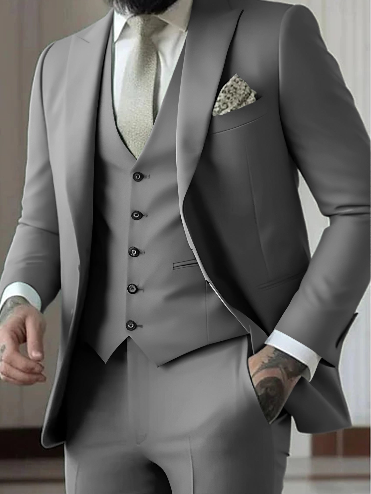 Men's Wedding Guest Suit | Tailored Fit 3-Piece-9