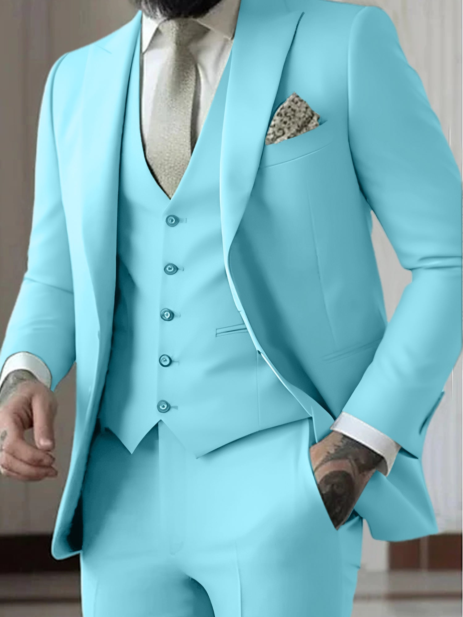 Men's Wedding Guest Suit | Tailored Fit 3-Piece-16