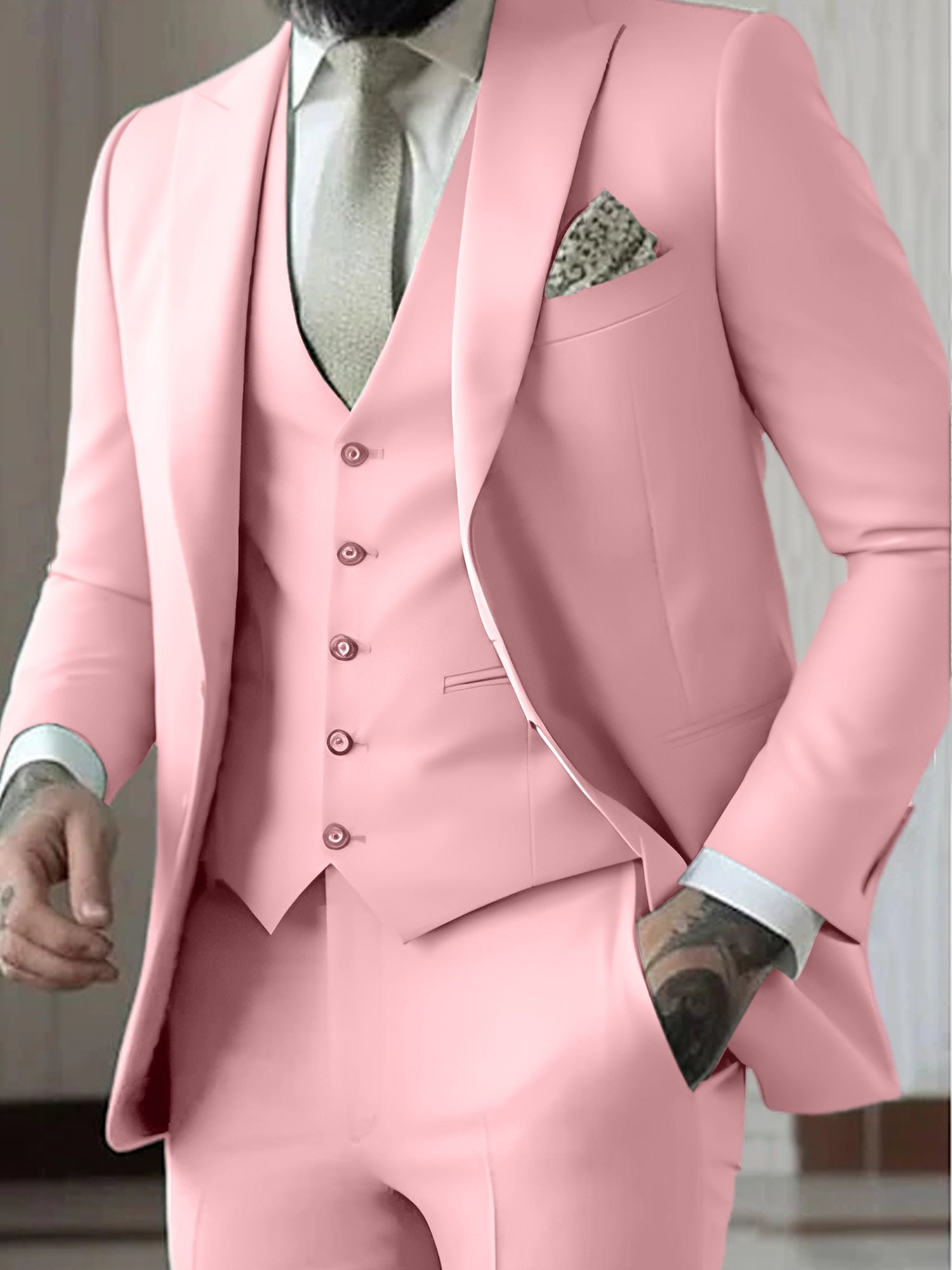 Men's Wedding Guest Suit | Tailored Fit 3-Piece-12