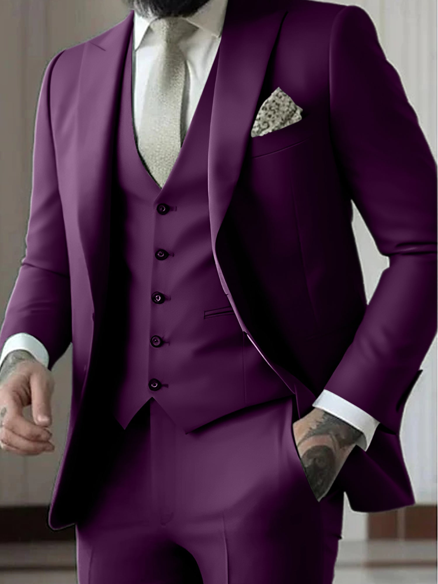 Men's Wedding Guest Suit | Tailored Fit 3-Piece-13