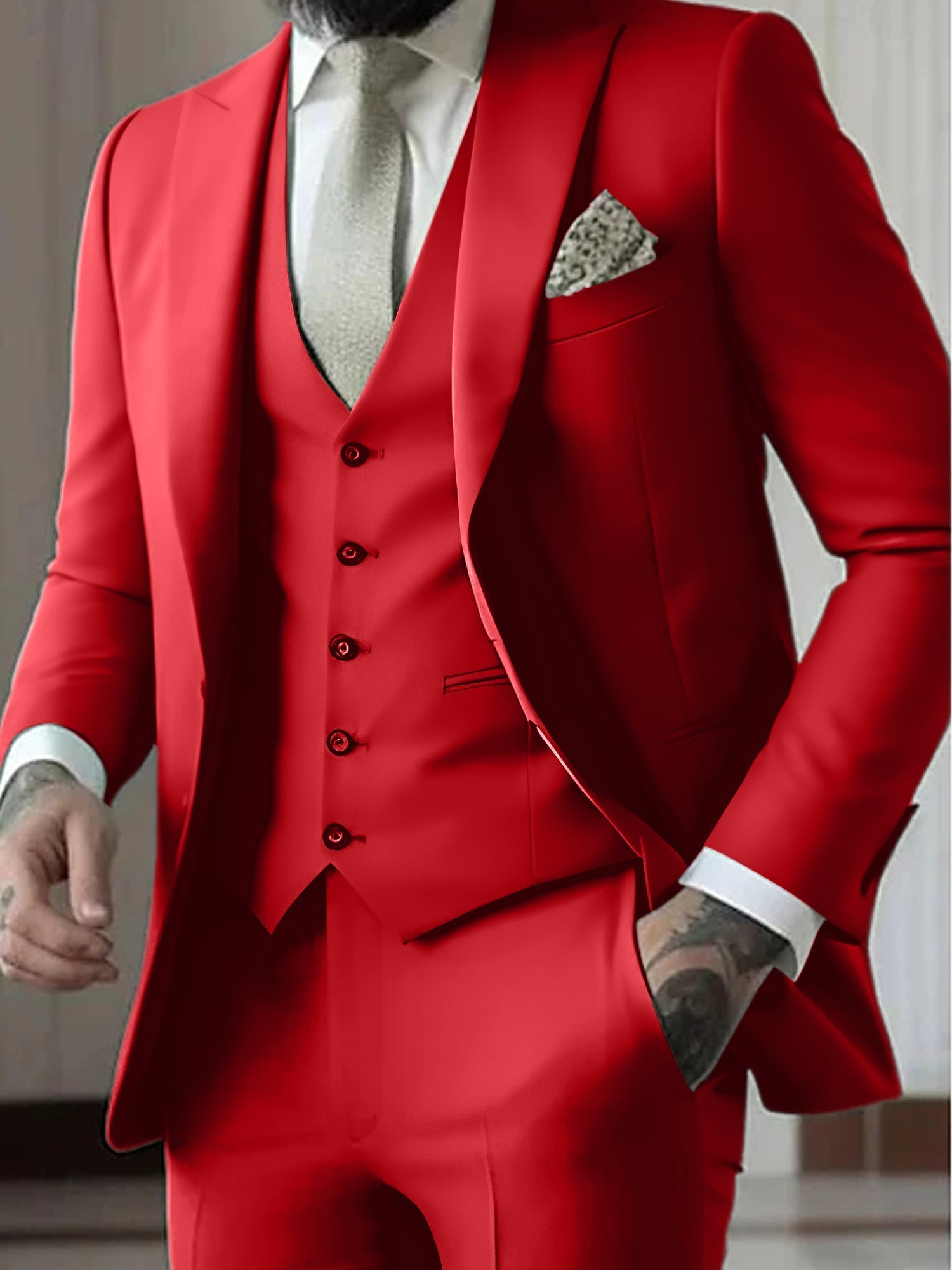 Men's Wedding Guest Suit | Tailored Fit 3-Piece-14
