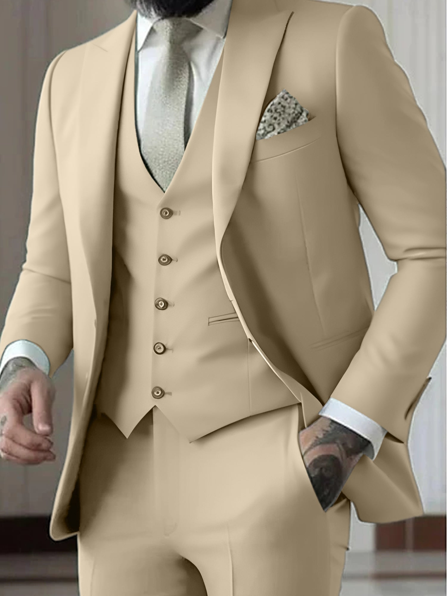 Men's Wedding Guest Suit | Tailored Fit 3-Piece-6