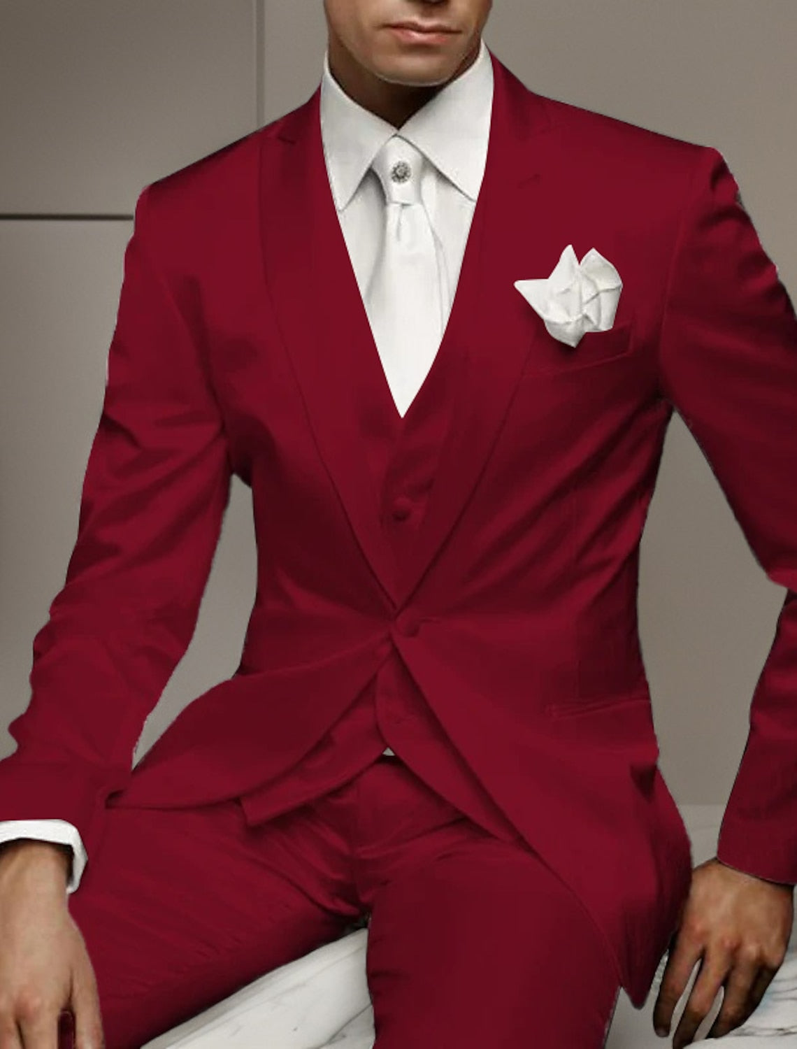 Men's White Suit | Formal Party Single Breasted-2