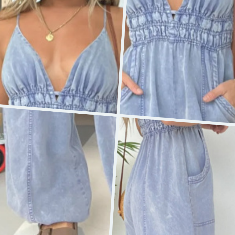 Women's Summer Wide Leg Jumpsuit | Casual Boho-11