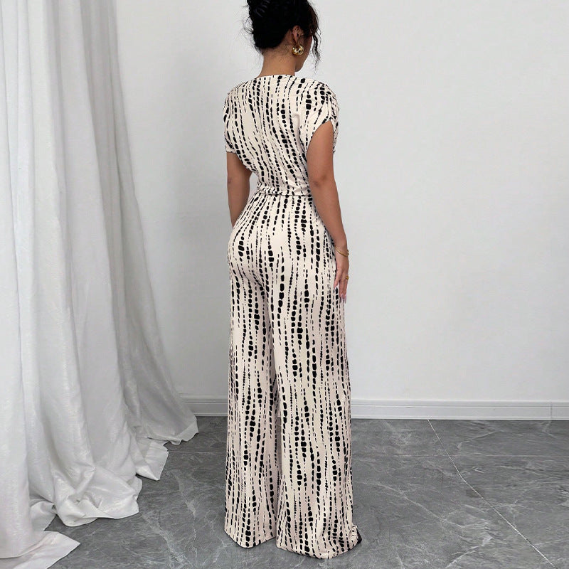 Women's Printed Wide Leg Jumpsuit | Off Shoulder-2
