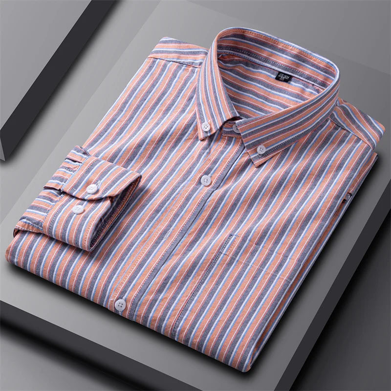 Women's Striped Button-Up Shirt | Casual-9