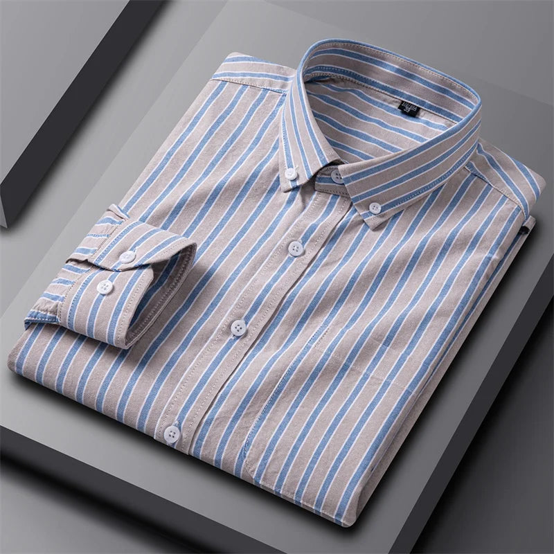 Women's Striped Button-Up Shirt | Casual-1
