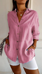 Women's Casual Button Down Shirt | Summer Boho-4