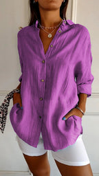 Women's Casual Button Down Shirt | Summer Boho-9