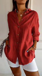 Women's Casual Button Down Shirt | Summer Boho-7