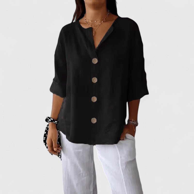 Women's Casual Blouse | Button Front Versatile-6