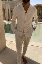 Men's Casual Shirt Trousers Set | Wide Leg-3