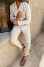 Men's Casual Shirt Trousers Set | Wide Leg-4