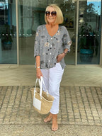 Women's Floral Blouse | Three-Quarter Sleeve Summer-4