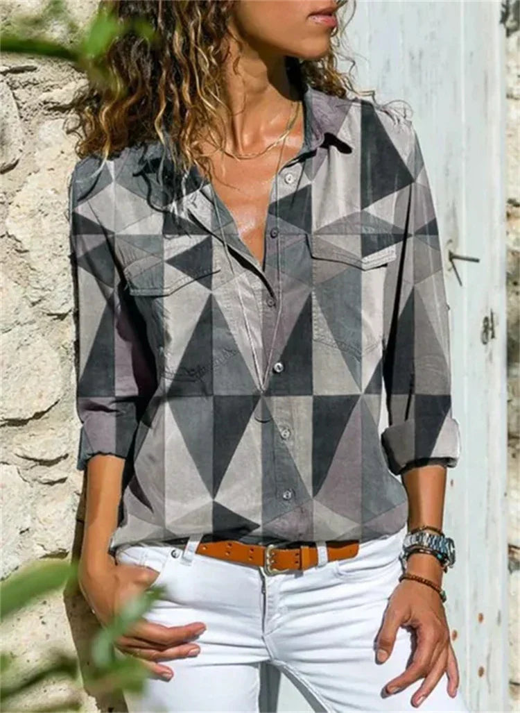 Women's Floral Button-Down Blouse | Casual-5