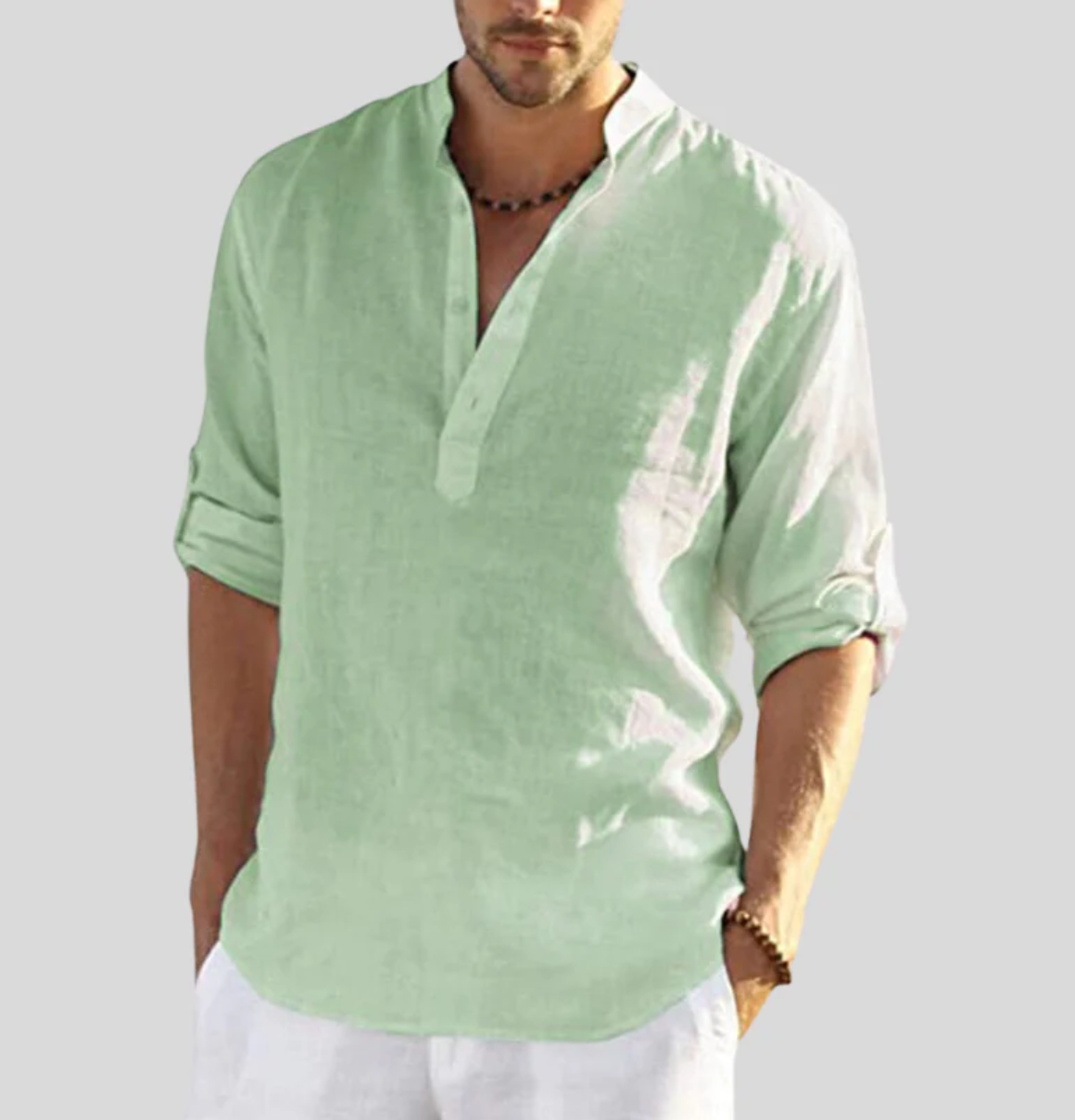 Men's Casual Shirt | V-Neck Short Sleeve-6