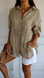 Women's Casual Button Down Shirt | Summer Boho-3