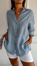 Women's Casual Button Down Shirt | Summer Boho-1