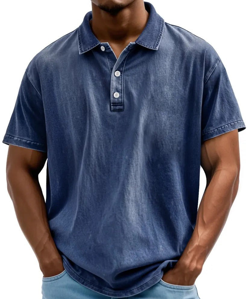 Men's Vintage Polo Shirt | Washed Casual-7