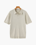 Men's Casual Ribbed Polo | Short Sleeve Open Collar-2