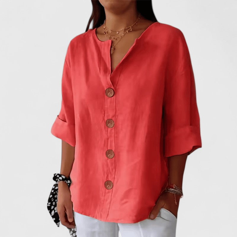 Women's Casual Blouse | Button Front Versatile-7