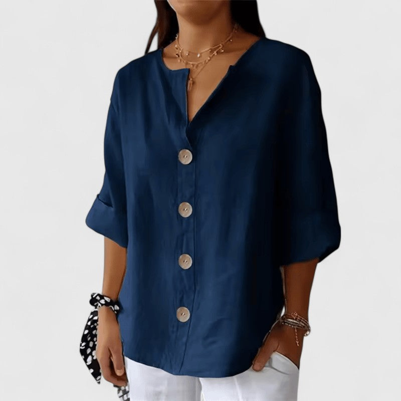 Women's Casual Blouse | Button Front Versatile-3