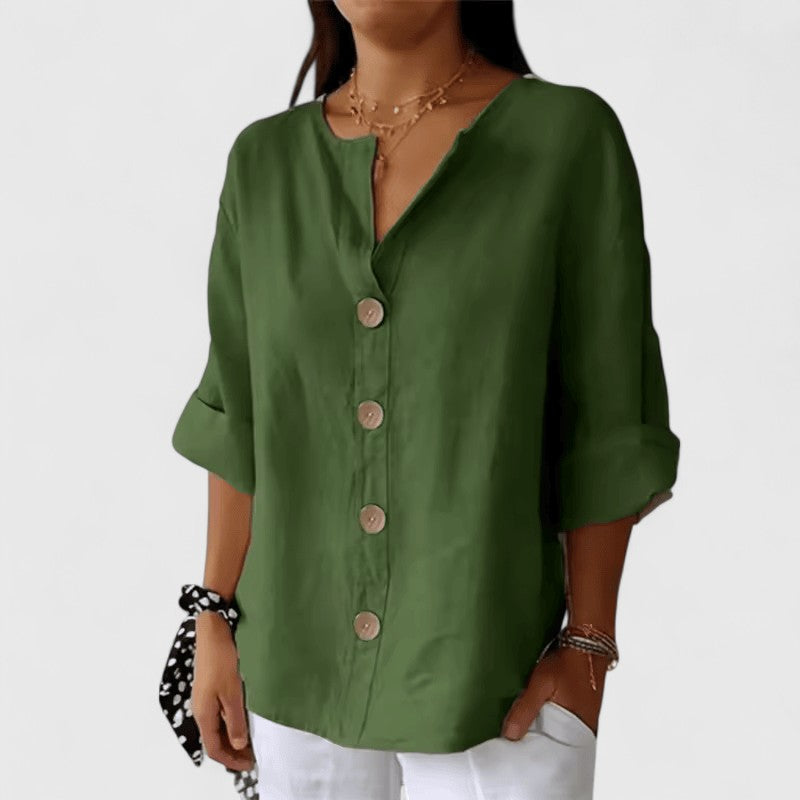 Women's Casual Blouse | Button Front Versatile-2