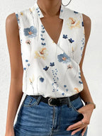 Women's Wrap V-Neck Sleeveless Blouse | Summer-4
