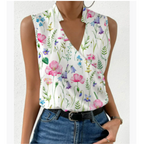 Women's Wrap V-Neck Sleeveless Blouse | Summer-6