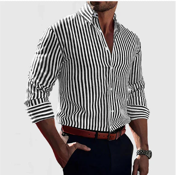 Men's Striped Button Down Shirt | Casual Formal-2