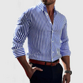 Men's Striped Long Sleeve Shirt | Casual-3