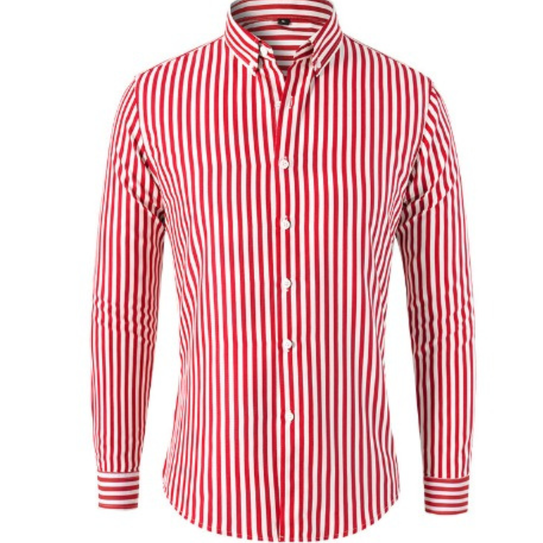 Men's Striped Long Sleeve Shirt | Casual-4