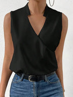 Women's Wrap V-Neck Sleeveless Blouse | Summer-5
