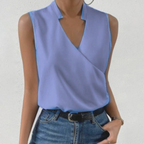 Women's Wrap V-Neck Sleeveless Blouse | Summer-7