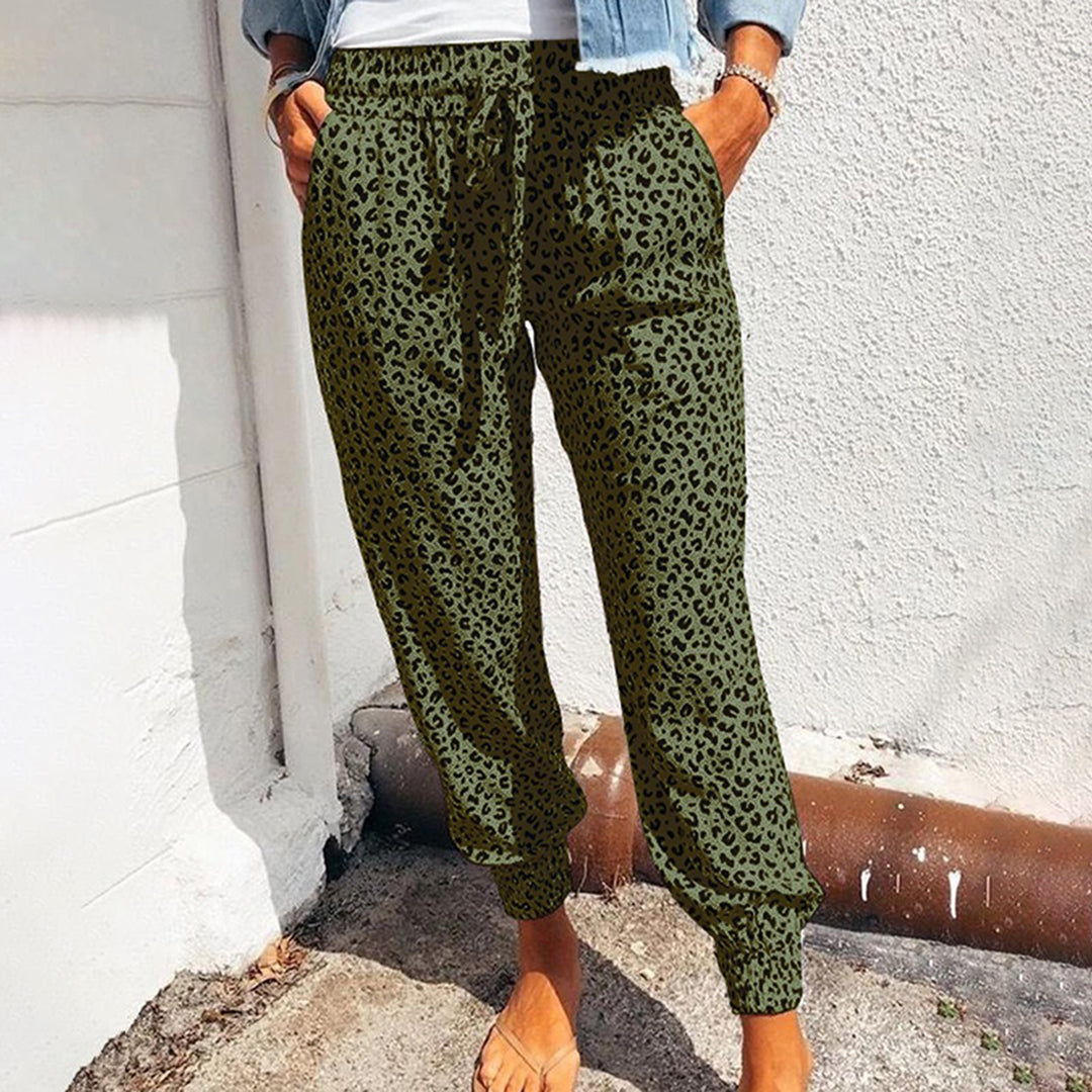 Women's Leopard Wide Leg Pants | Casual-6