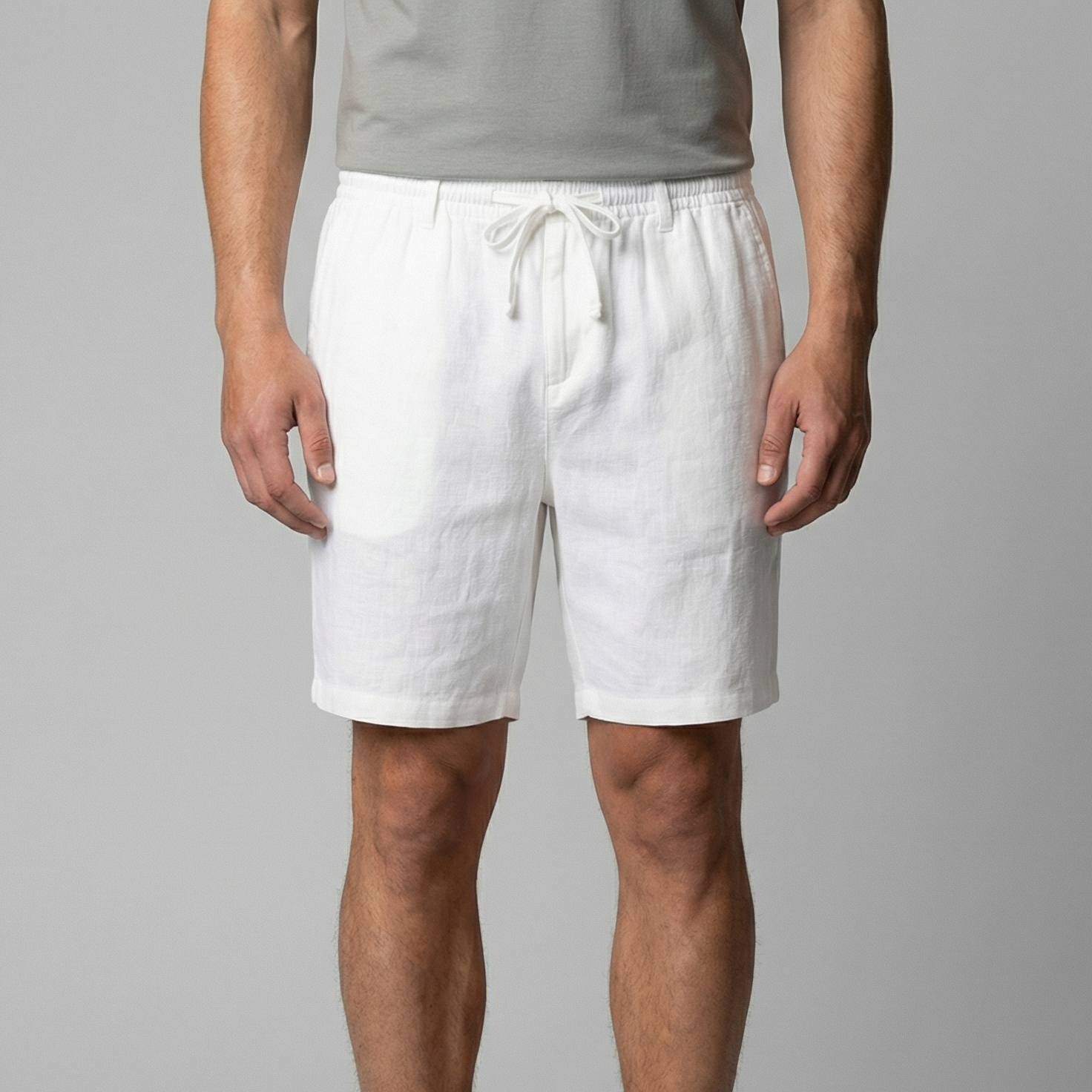 Men's drawstring straight summer shorts